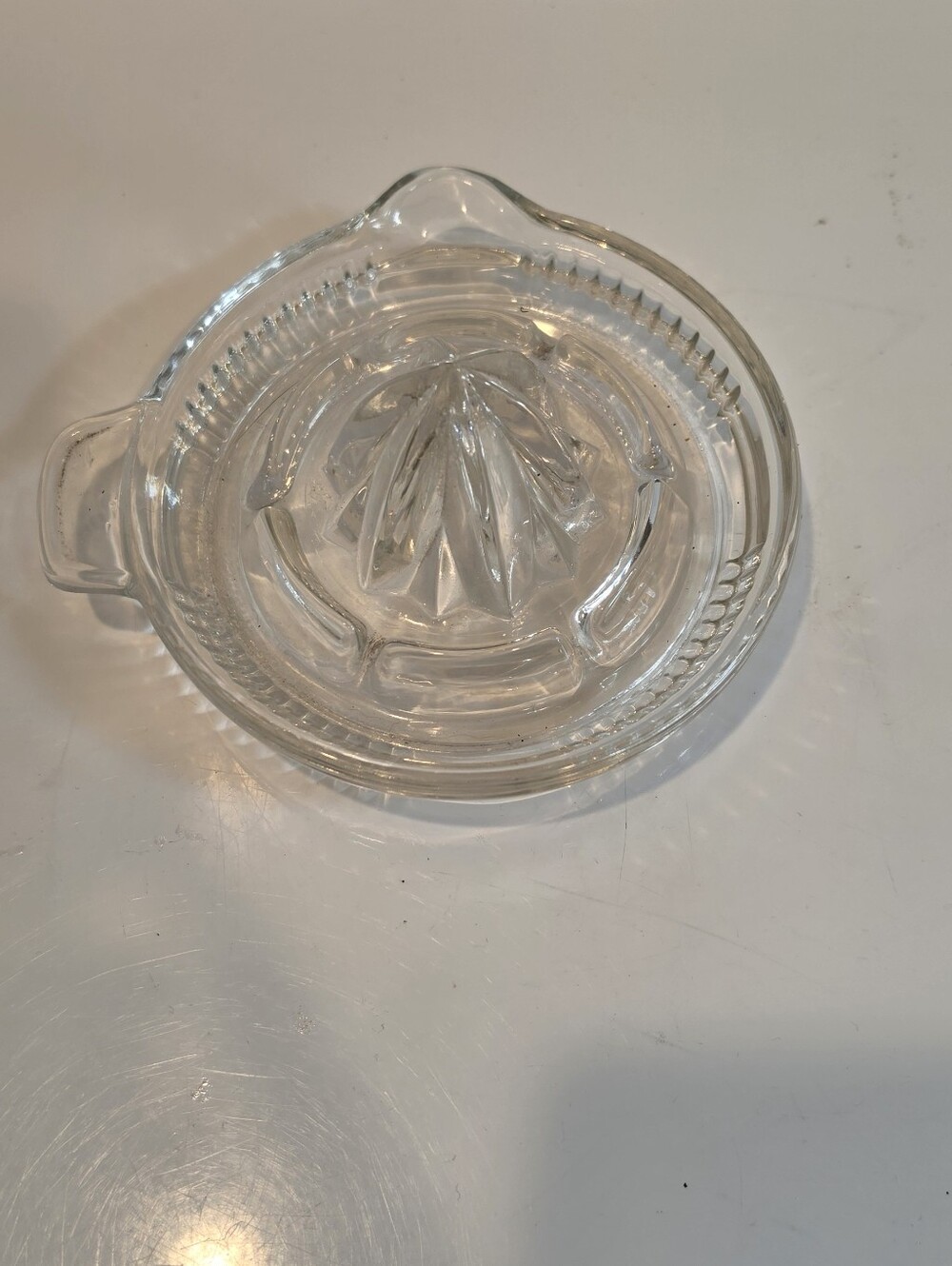 Vintage Anchor Hocking Glass Corp.  Clear Glass Citrus Juicer Reamer